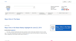 Desktop Screenshot of inthenews.mayoclinic.org